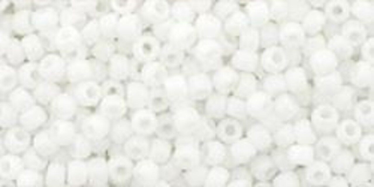 Toho 11/0 Round Japanese Seed Bead, TR11-761, Matte Opaque White